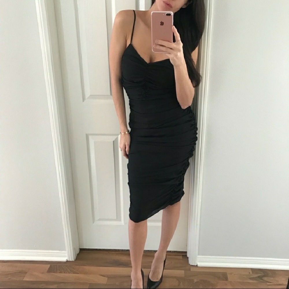 Black Ruched Dress